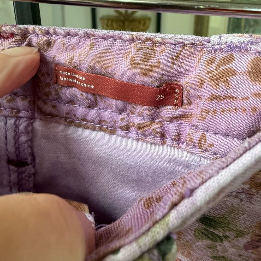 Pilcro Anthropologie Purple Floral Shorts 25 - Picture 7 of 10